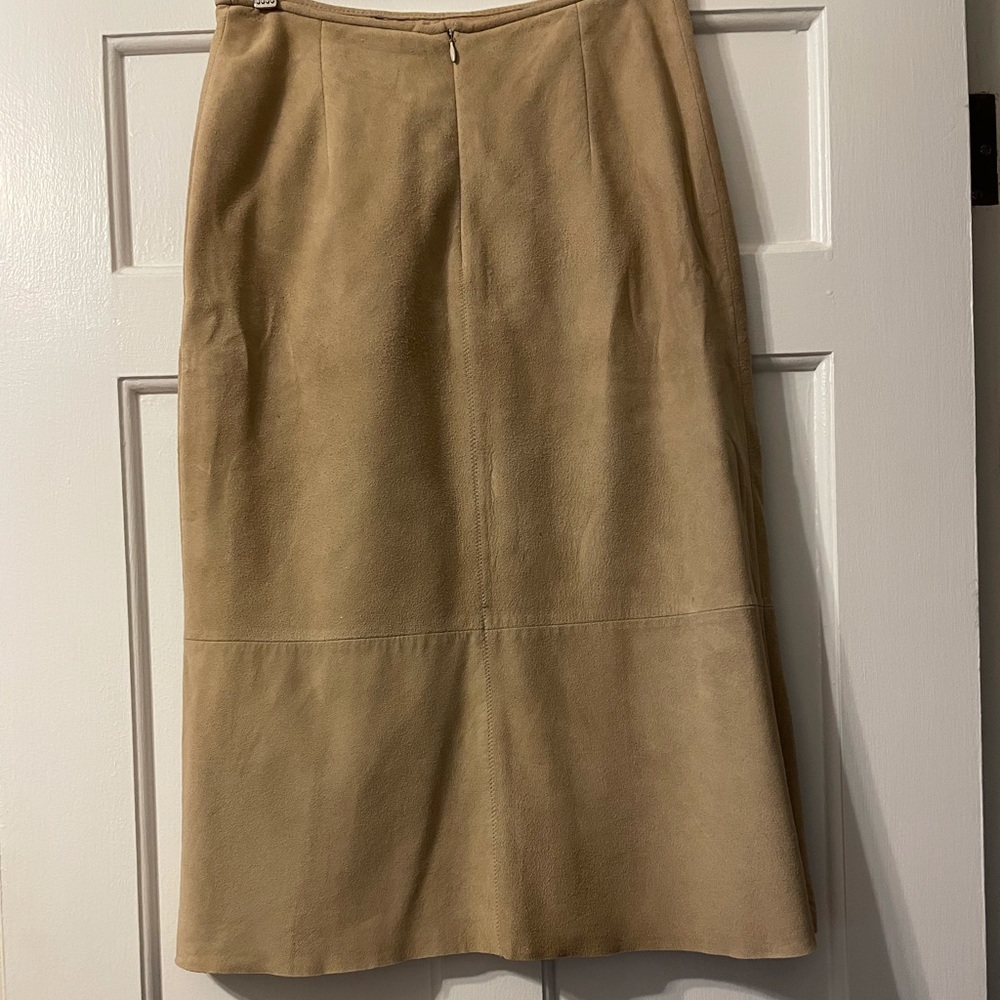 Banana Republic Tan Suede Midi Skirt